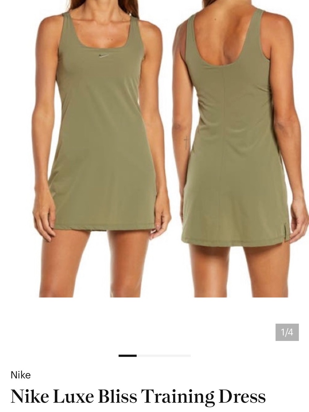 Nike Olive Green Racerback Tennis Dress